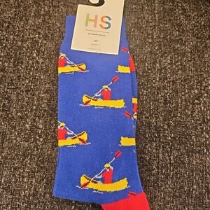 NWT HS By Happy Socks Men's Size 10-13 Novelty Canoe Crew Socks Canoeing